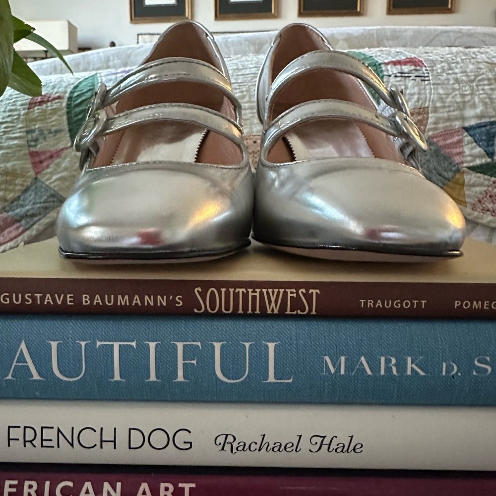 Maisie double strap heels in Metallic leather size 6 1/2 - Picture 5 of 7